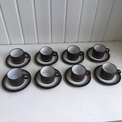 Buy Set 8 Lancaster Vitramic Contrast Hornsea Brown & White Tea Or Coffee Cups CH • 15£