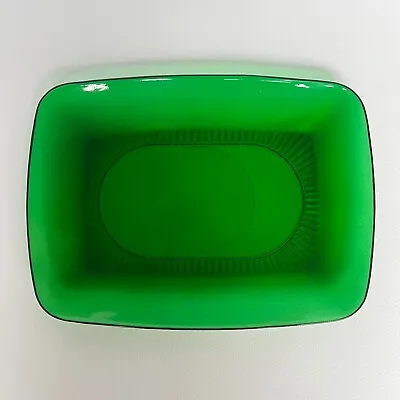 Buy Vintage Anchor Hocking Green Glass Platter Serving Plate Rectangular 11x8” Party • 22.72£