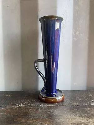 Buy Vintage Denby Danesby Bourne 1930s Electric Blue  Stoneware Phial Handled Vase • 35£