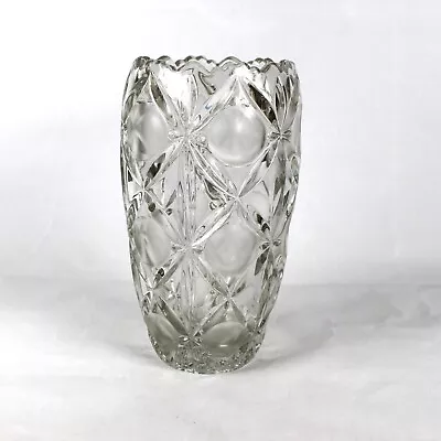Buy 1970's Bohemian Clear And Frosted Grinder Glass Vase 10  Czechoslovakia • 33.78£