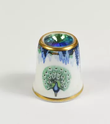 Buy Sutherland Fine Bone China Crystal Topped Peacock Wisteria Thimble • 9.99£