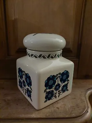 Buy Taunton Vale Retro Vintage Blue Flower Mid Century Ceramic Storage Container • 12.99£