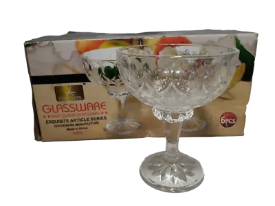 Buy 6 Glass GOBLETS, France Crystal Elegant Stemware Glassware  5.25  Tall • 12.76£