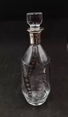 Buy Vintage Bohemian Glass Decanter With Silver Leaf Czech Glass Decanter Carafe #B • 24.50£