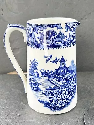 Buy Vintage Blue And White Transferware Pottery Water Jug Creamer Pitcher • 9.99£