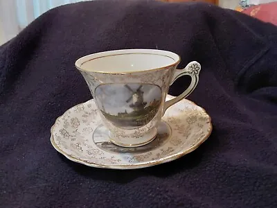 Buy James Kent Fine Bone China From England, Pale Blue Cup And Saucer With Flowers • 18.97£
