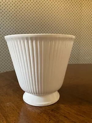 Buy Wedgewood White Porcelain Vase, Vintage Ribbed Design, With Wire Flower Support • 5£