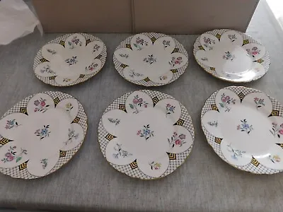 Buy Beautiful Set Of 6 Vintage Art Deco Shelley Bone China  Side Plates No 11527 • 25£