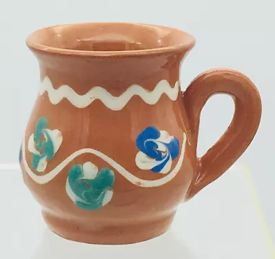 Buy Horezu Romanian Art Pottery Handled Miniature Cup Signed 2.25  Handmade Clay • 18.20£