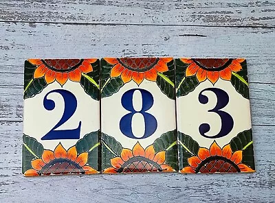Buy  Talavera Mexican House Number  Pottery  Hand Made Folk Art • 12.99£