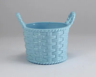 Buy Sowerby Pale Blue Pressed Glass Small Basket - Peacock Mark • 6.50£