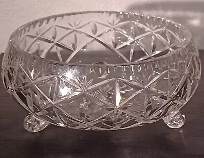 Buy Vintage Lead Crystal Cut Glass Footed Trifle Bowl Dish • 14.99£
