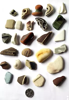 Buy 27 Sea Glass Pottery Multicoloured Vintage Pieces Mosaic Art Craft Beach Finds • 9.99£