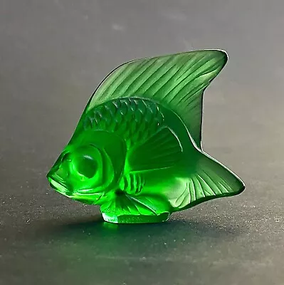 Buy Lalique Emerald Green Fish Sculpture Model  - Signed 4.5cm Tall • 79.99£