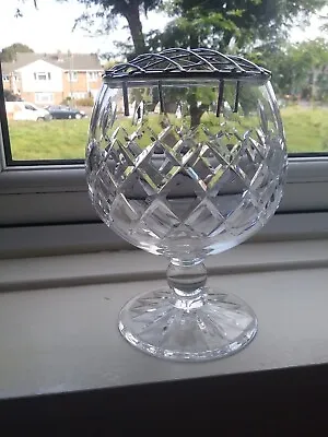 Buy Royal Brierley Gainsborough Crystal  Brandy Glass Shaped Rose Bowl & Wirefrog • 17.50£
