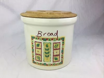 Buy T.G Green Cloverleaf Ceramic Large Heavy Bread Crock Bin Wheatsheaf Wooden Lid • 9.99£