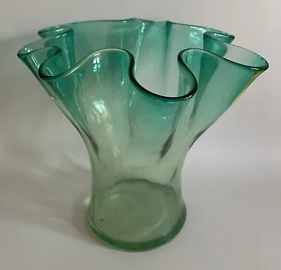 Buy Large Art Nouveau Green Ruffle Vase C • 5£