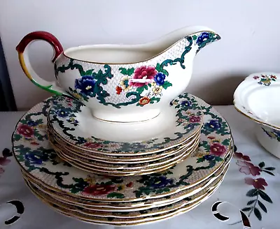 Buy Vintage Royal Cauldon Victoria Dinner Plates Bowl Gravy Boat Pottery England • 38£