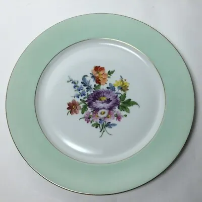 Buy Meissen Quality Nymphenburg Dinner Plate, Pale Green Rim 1910-1975 • 28£
