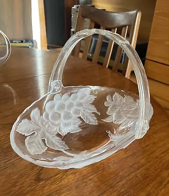 Buy Vintage Glass Fruit Bowl Basket With Plastic Handle • 8£