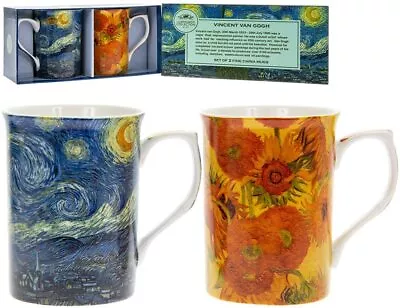 Buy Set Of 2 Van Gogh Castle Fine China Mugs Tea Coffee Cups Gift  Boxed • 12.99£