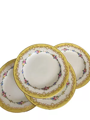 Buy Antique MINTON BIRKS Fine Bone China Deserts Plates~ Yellow Floral Pattern ~4 • 804.51£