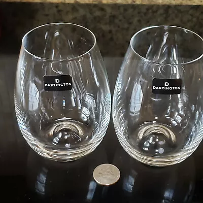 Buy Set Of 2 Dartington Solo Clear Glass White Wine Stemless Glasses 14 Oz Stickers • 20.83£