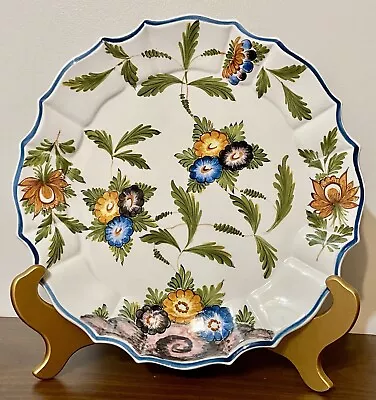 Buy Vintage G. L. Bassano Art Pottery Decorative Floral Wall Plate, Made In Italy • 56.65£