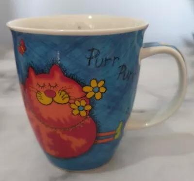 Buy Dunoon Stoneware Pussy Cats Mug Blue Orange Yellow Coffee Tea Jane Brookshaw • 14£