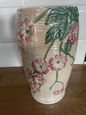 Buy Maling England Lustre Ware Pink Floral Design Vase Home Decor Colourful Home • 10£