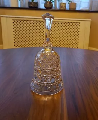 Buy Vintage Antique Cut Glass Crystal Dinner Bell 7” Tall MCM Mid-century-modern • 3£