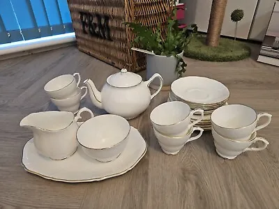 Buy Vintage Duchess White Gold Bone China Complete Afternoon Tea Set • 55£