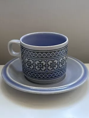 Buy Hornsea  Pottery  England Tapestry Cup And Saucer Vintage Retro MR16659 Blue • 14.99£