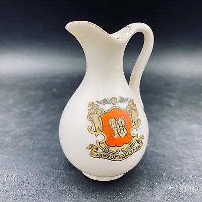 Buy ARMS Of HASLEMERE  Crest Crested China Jug Miniature China Collectable Ornament • 12.97£