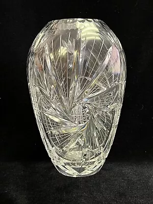 Buy Vintage Brilliant Cut Heavy Crystal Glass Vase W/Hobstars, 10  Tall, 6  Widest • 192.83£