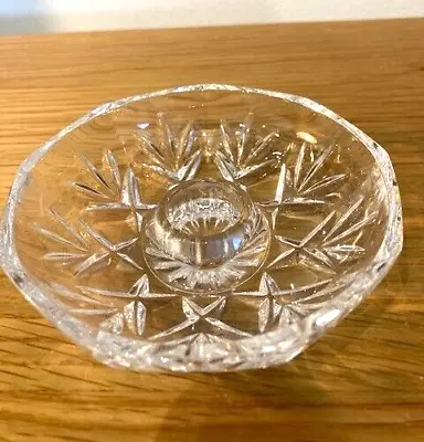 Buy Crystal Glass Single Candle Stick Holder Dish - Very Pretty - In Good Condition • 5£