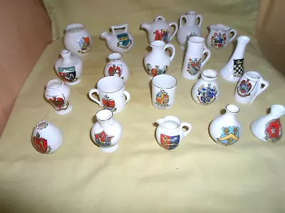 Buy 20 X Crested Ware Souvenir Miniature Porcelain Pots & Vases Job Lot Vintage • 10.50£