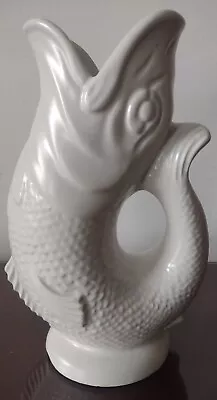 Buy Dartmouth Pottery Devon England Vintage White Gurgling Fish Pitcher Vase 9 1/4' • 43£