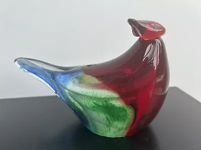 Buy Scandinavian Hand Blown Solid Art Glass Bird • 9.99£