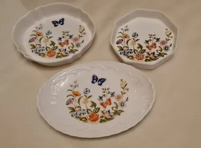 Buy Aynsley Bone China Cottage Garden Trio Of Small Plates Ornaments • 10£