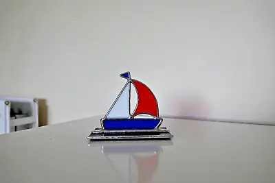 Buy Freestanding Stained Glass Mini Sailing Boat Suncatcher Gift/Home Decor/Ornament • 30£