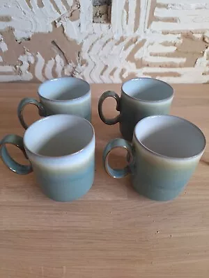 Buy 4 × Blue Green Denby Mugs Used - Good Condition • 4.20£