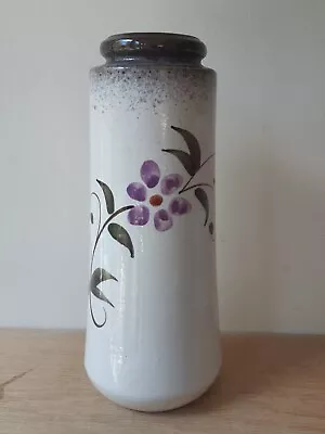 Buy SCHEURICH KERAMIK 206-26 WEST GERMANY Cream Floral Hand Painted Vase MCM Vintage • 6.95£