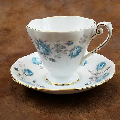 Buy Royal Standard Margaret Teacup & Saucer Blue Rose Fine Bone China England 1940s • 26.04£
