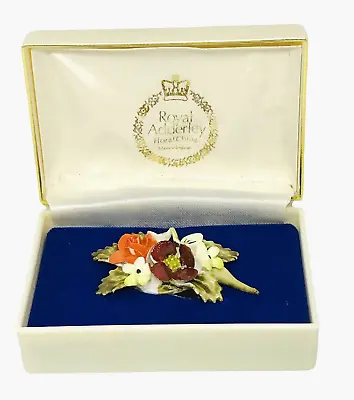 Buy Vintage Royal Adderley Floral China Bouquet Pin Brooch Original Box 2  • 19.78£