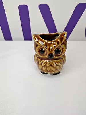 Buy Denby Pottery Small Brown Ceramic Owl Toothpick Holder Antique Ornament Vintage • 4.99£
