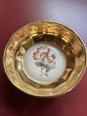 Buy Vintage Prinknash Pottery Gold Trinket Dish With Floral Design, Repaired • 3£