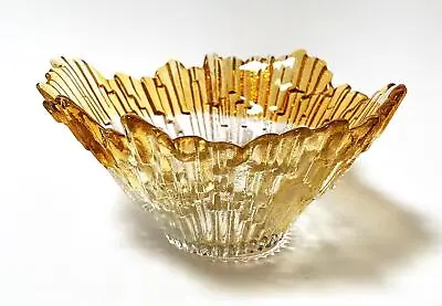 Buy Vintage Humppila Revontulet Finnish Art Glass Northern Lights Textured Bowl Mcm • 110.34£