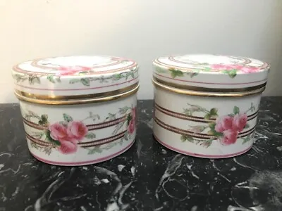 Buy Set Of 19thC. RARE Minton Porcelain Trinket Boxes Gilded With Roses • 1,158.16£