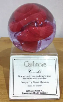 Buy Caithness  Crucible   Paperweight Designed By A Macintosh In 1991 -red Stunning • 17.99£